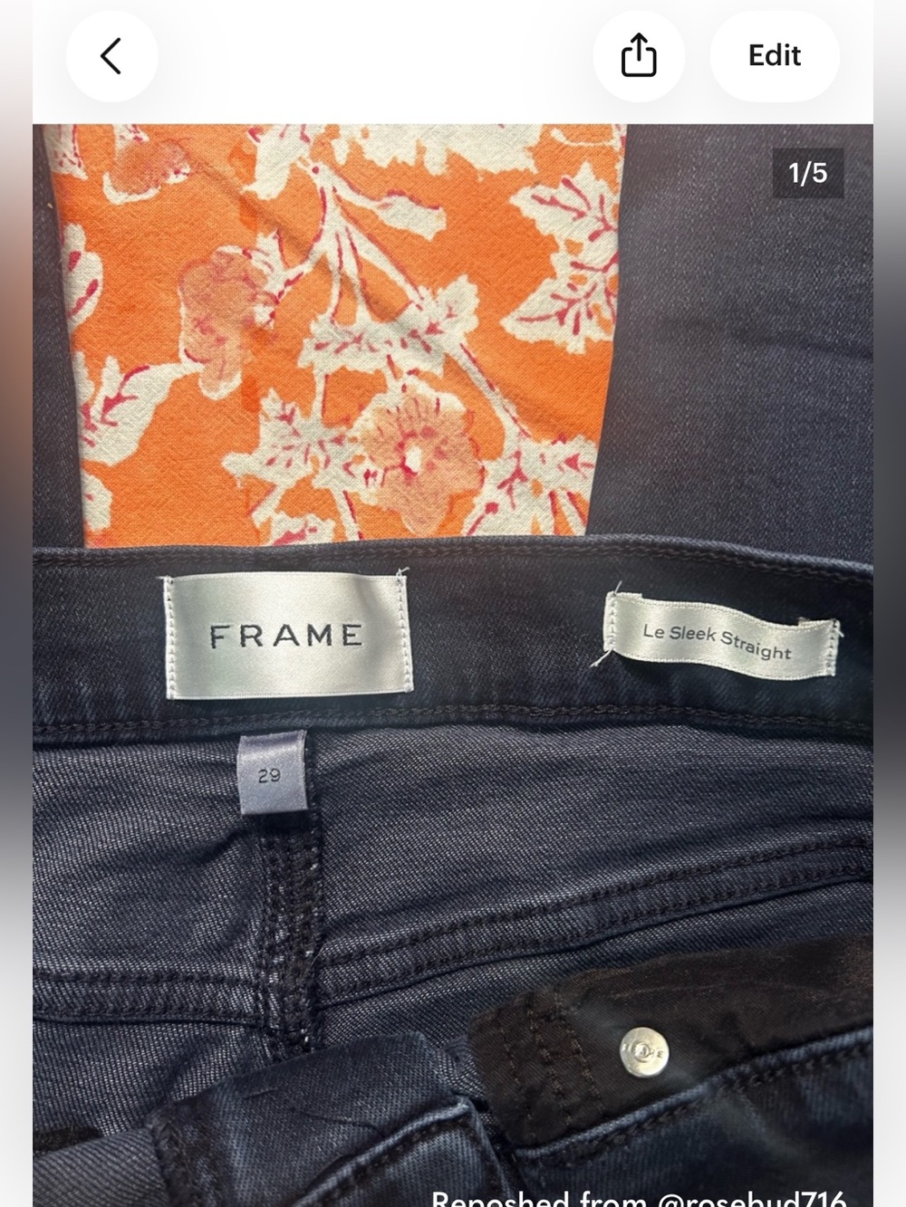 FRAME Le Sleek Straight High Rise Ankle Jeans Century Size 29 - Picture 2 of 7